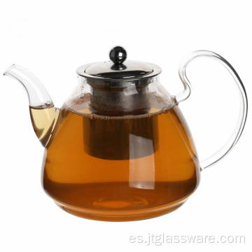 Tetera de vidrio de borosilicato hecha a mano para cocinar té